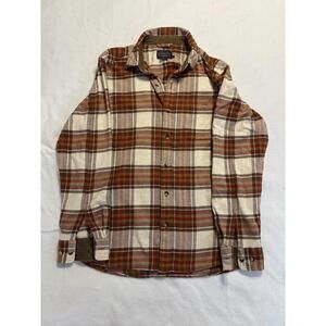 Pendleton Shirt Men’s M Cotton Flannel Board Light Red Cream Thick Pocket